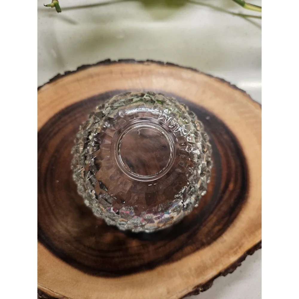 Vintage‎ Imperial Cut Faceted Glass Apple Candy Dish with Lid